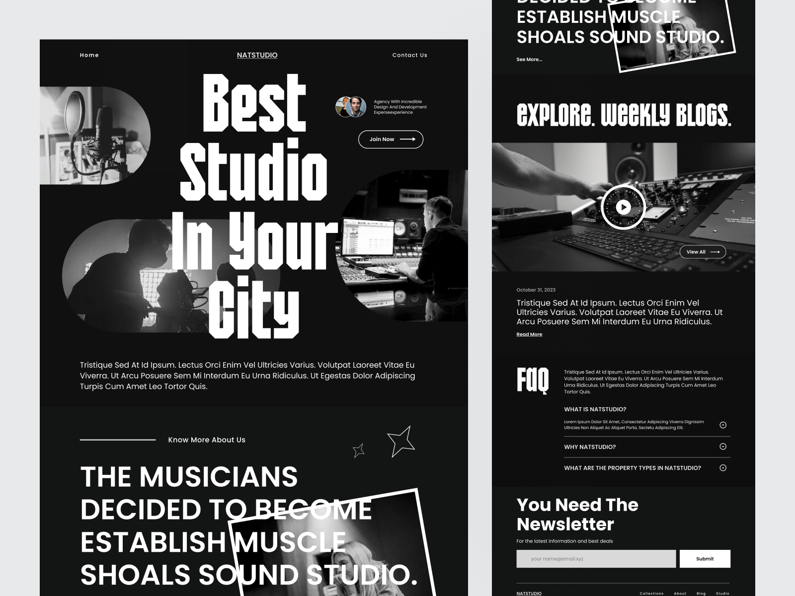 Natstudio: Music Recording Studio Website Design by Tariqul islam on  Dribbble