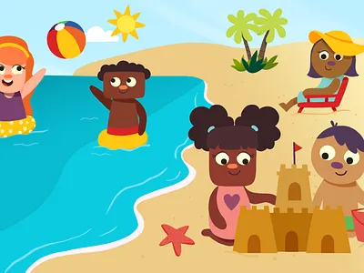Beach Day beach characterdesign church cute illustration illustrator photoshop preschool summer