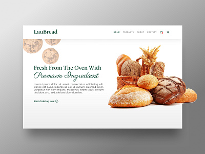 Bread Store online shop Hero page - Laubread uiux uiuxdesign webdesign webdeveloper websiteconcept websitedesign