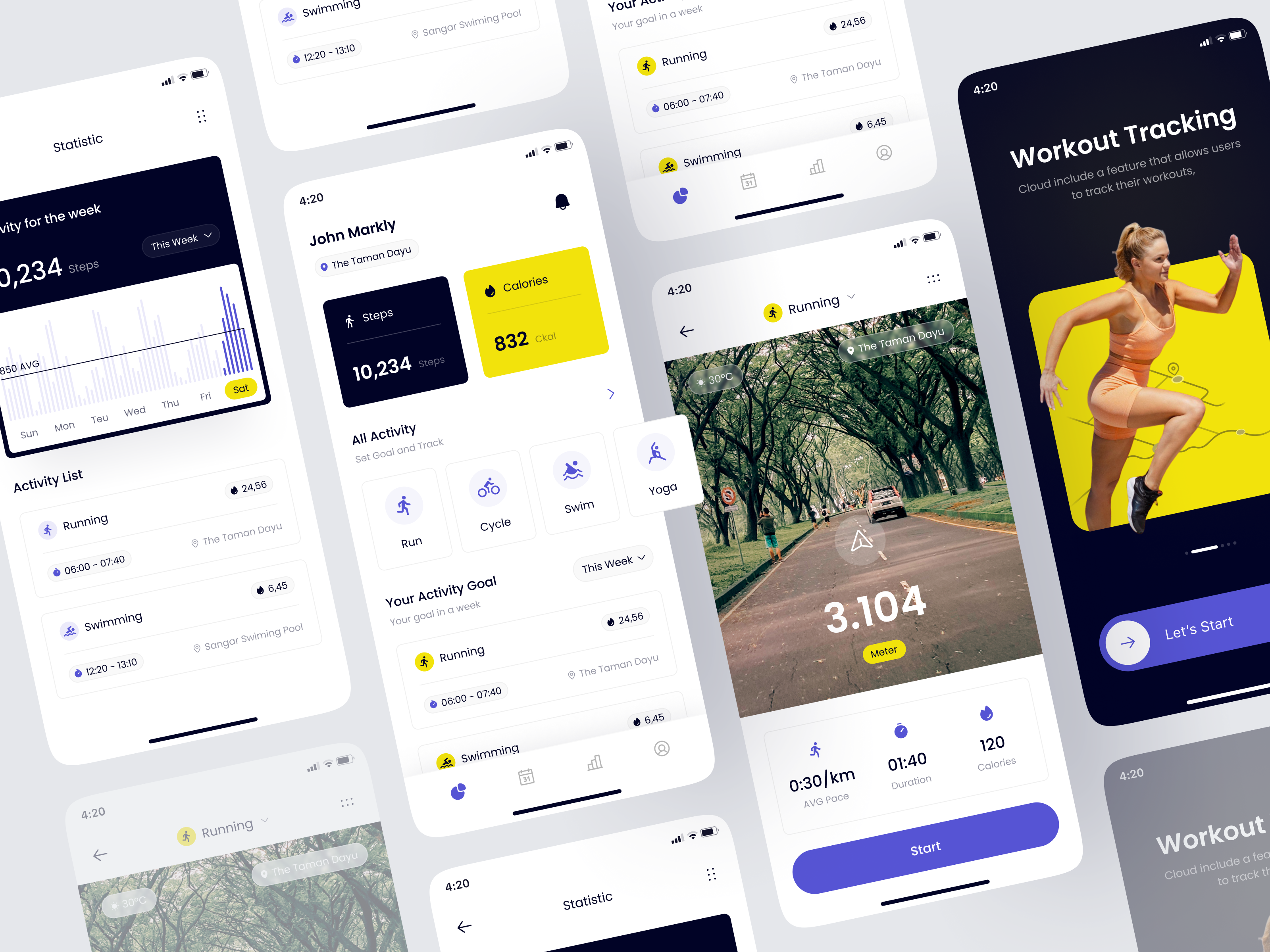 Sporty Mobile App activity bicycle bike design gym mobile app run app running app sport sport mobile app sportly app sporty app track tracking app ui