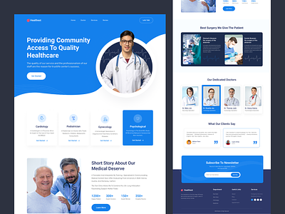 Healthest-Healthcare Website Landing Page consultation doctor health app health website healthcare healthcare landing page healthcare landingpage healthcare website interface landing page medical app medical care medicine nooktiva responsive ui ux ux design web design website design