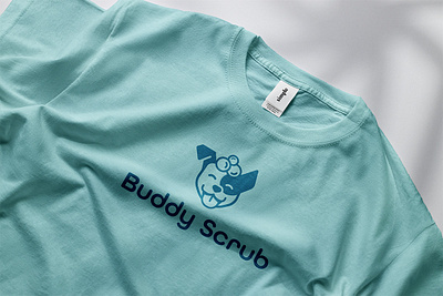 Buddy Scrub Shirt / Branding branding buddy scrub design dog dog shampoo logo pet pet care products shirt t shirt tshirt