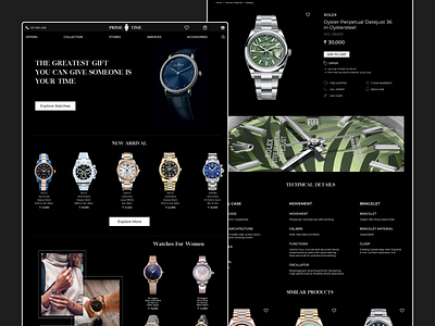 Watch E-Commerce - Product Design adobe xd brand branding design e commerce e commerce design ecommerce landing minimal minimalist online store onlineshop product design shop shopping store uiux watch web design website xd