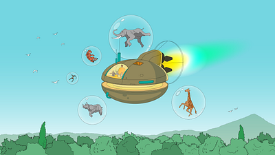 Safari 2100 AD animals comic future illustration jean giraud ligne claire moebius space spaceship