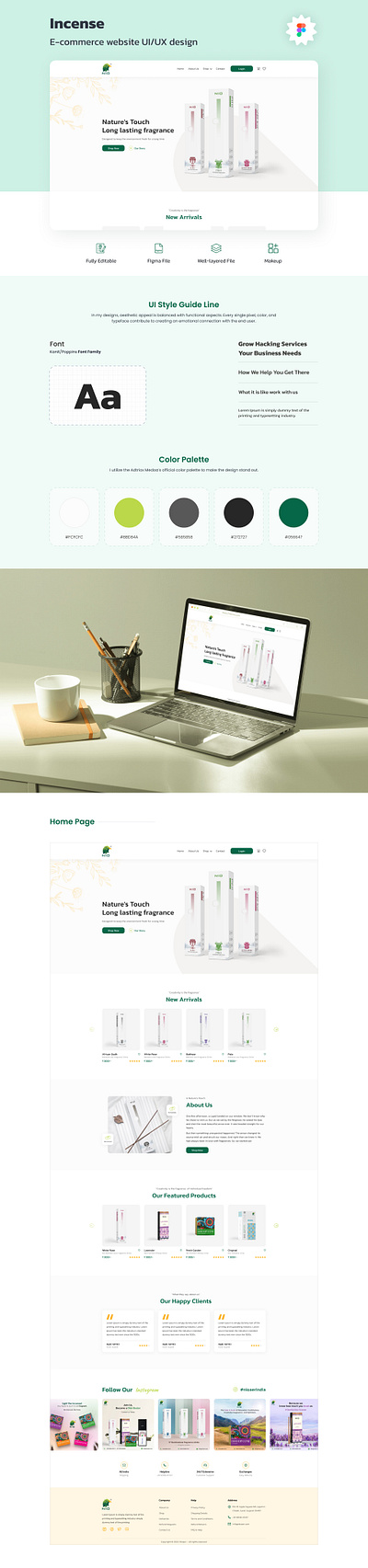 Incense Product Website Design (UI/UX) adobe xd app design branding design e commerce logo trend design ui uiux web design website