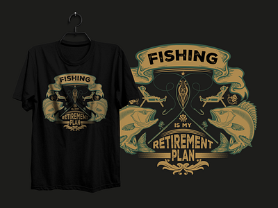 Vintage T Shirt Vector PNG Images, Vintage Fishing T Shirt Design