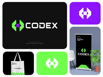Codex logo - identity design agency brand identity branding code design identity identity design logo logo design minimal modern single identity software visual identity