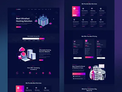 Web Hosting Service V2 cloudhosting creative dedicatedhosting design domain hosting figma template hosting provider hosting services illustration landing page minimal sharedhosting themeforest ui ui design ux design vps web hosting template web template webhosting