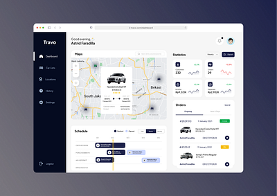 Travo - Travel Rent Car Dashboard clean dashboard design modern rent rent car rental travel travel dashboard ui uiux