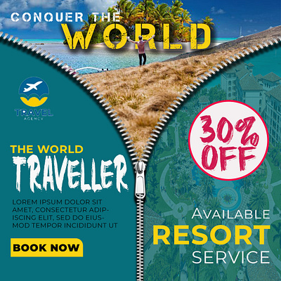 travel social media post graphic design social media pos