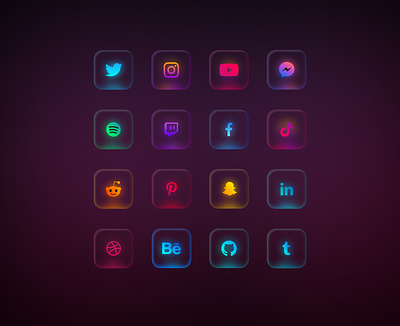 Neon icons graphic design logo