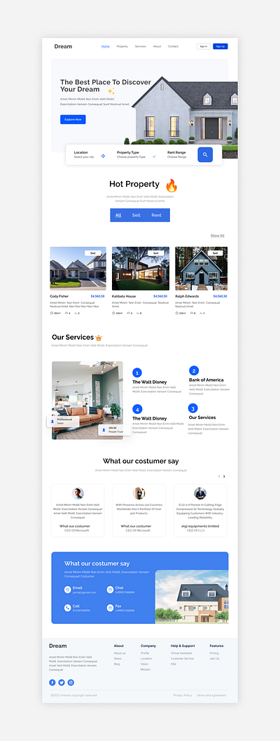 House Rental Landing Page design landing page prototyping typography ui uiux website design