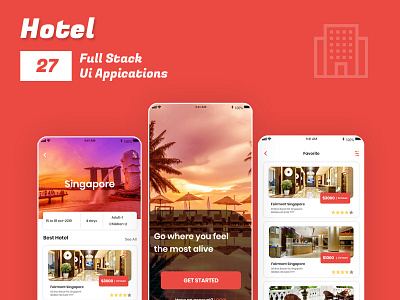 Hotel Booking App banner branding design graphic design hotel booking app illustration landing page minimal onlinebooking