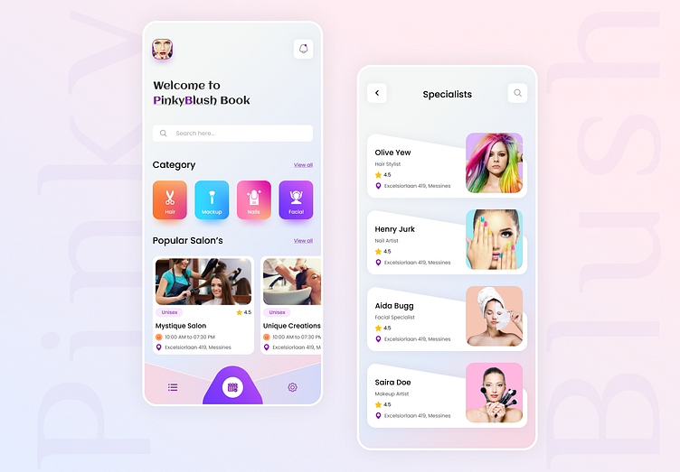 Beauty Salon's App UI by Rajesh Mandaviya on Dribbble