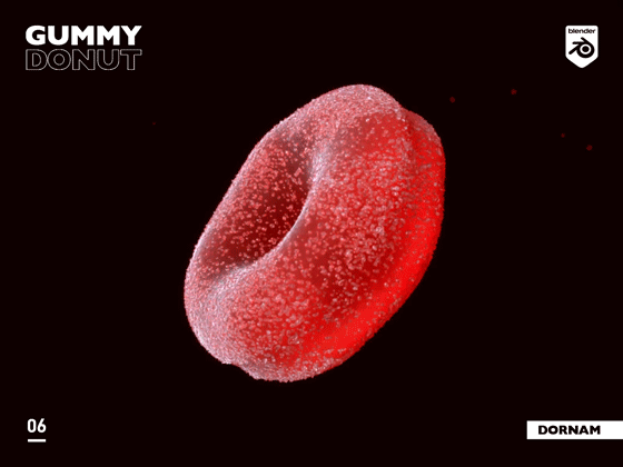 Gummy Sugar Donut 3d animate blender donut