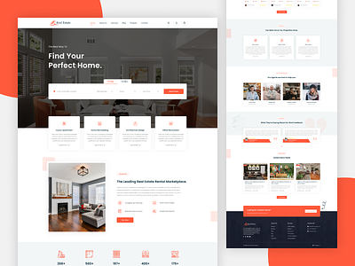 Real Estate Webpage UI app application creative design find hero section home house landing page latest new real estate rent typography ui uiux ux web application web page website