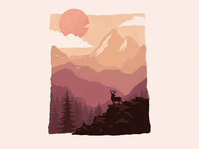 Landscape Illustration branding design digital art graphic design illustration procreate vector