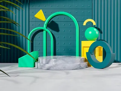 Green 3d scene 3d 3d green scene 3d illustration 3d scene brand identity branding design graphic design green