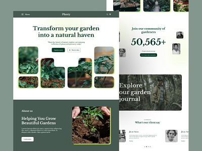 Planty Landing Page company website design gardener gardening greenhouse home page interface landing page plant shop ui user experience ux web design