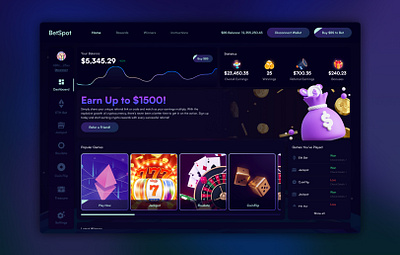 Crypto Betting Dashboard betting casino crypto dashboard ui ui ix web3