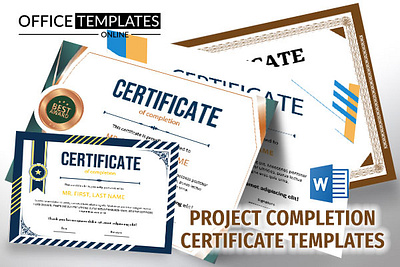 Free Project Completion Certificate Designs in MS Word customizablecertificates