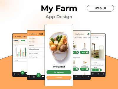 My Farm - UX&UI design for mobile app animation app application design eco farm food minimalistic mobile product research ui uiux ux web