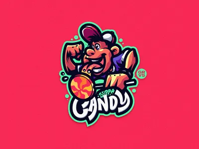 Suppa Candy branding candy cartoon design esport fun gaming graphic illustration kids logo mascot mascot logo sport