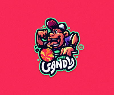 Suppa Candy branding candy cartoon design esport fun gaming graphic illustration kids logo mascot mascot logo sport