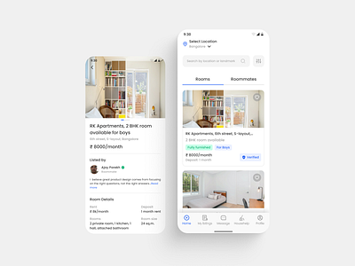 Roommate Finder App UI app app design design room booking roommate roommate finder ui ux