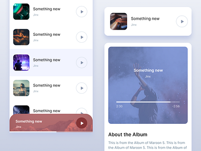 Music App app design card idea mobile music music app music player play player songs