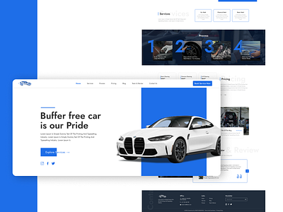 Car Wash Service landing page design design graphic design ui web application development web design