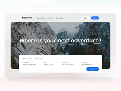 Travel Deals | Landing Page Design creative designinspiration digitaldesign interface landingpage uidesign userinterface webdesign webdesigner webdevelopment
