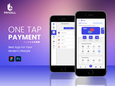 Payzall - Recharge & Pay Bills app design figma payment app ui design uiux xd