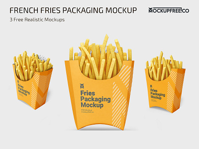 Free French Fries Packaging Mockup PSD free freebie french fries frenchfries fries mock up mockup mockups package packaging product psd template templates
