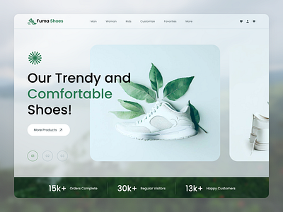 Fuma Shoes 👟 animation dailyui design dribbble ecommerce frontend hero interface landing page minimal online store product shoes shoes website shopping typography ui ux web website