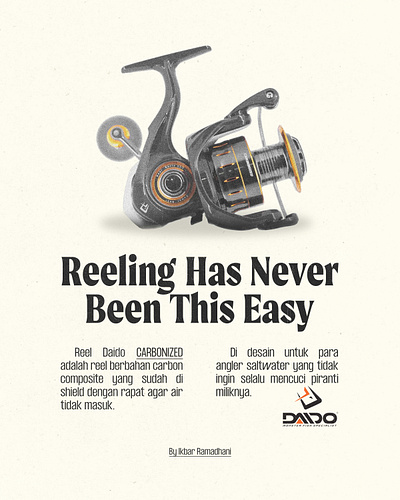80's Fishing Reel Ad ad branding fishing graphic design poster