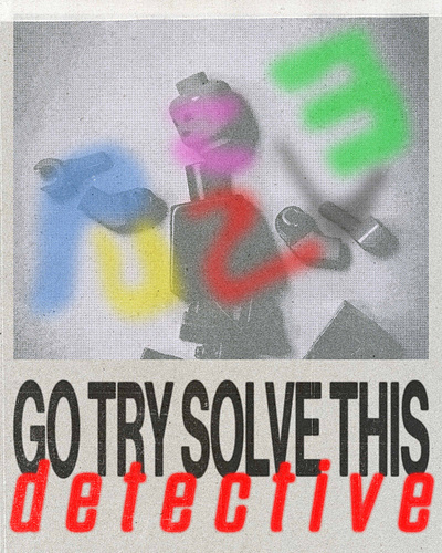 Puzzle Art Poster distress graphic design halftone poster