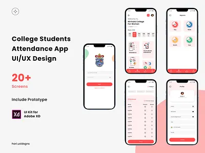 Attendance App animation app attendance chart dashboard graph kit lecturer management mobile onboarding profile schedule school statistic student task ui