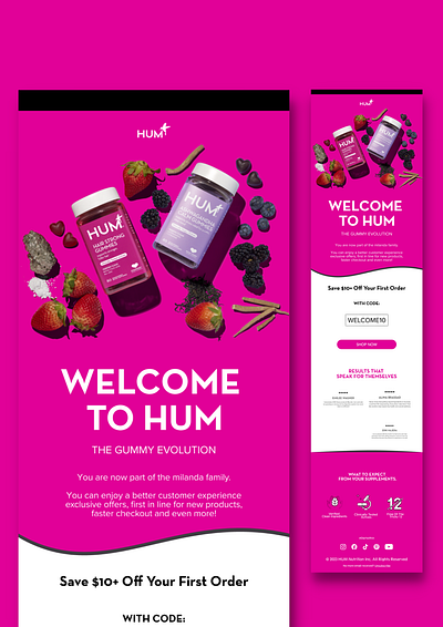 HUM welcome email branding design graphic design typography