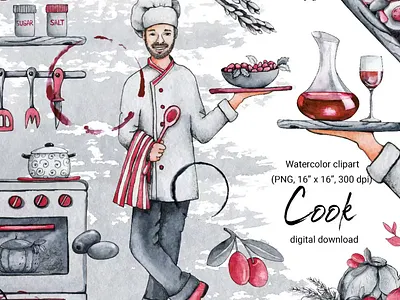 Male chef, vegetarianism, cuisine, vegetables and fruits drinks