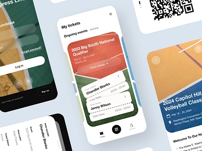 Tickets app clean ui concept design dailypass events mobile pass product design sport app ticket pass tickets volleyball