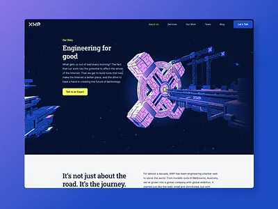 XWP Landing Page Hero Illustration 02 building buildings construction engineering hellsjells hero hero illustration illustration perspective pipes ship space space dock spaceshipt website x shape