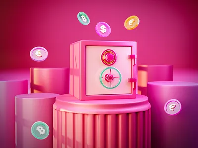 3d illustration 3d 3d art 3d bank 3d illustration 3d render 3d safe 3d safe box 3dart blender cozy credit 3d cute 3d art cute illustration design georgia graphic design icons illustration render tbilisi
