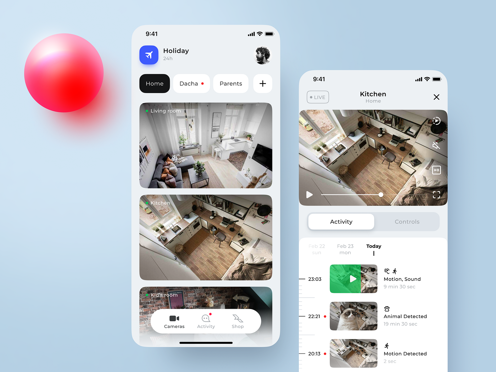 Smart Home Security System, mobile app concept by Surf on Dribbble