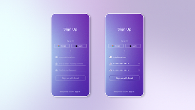 Daily UI :: 001 Sign up app dailyui signup uxui