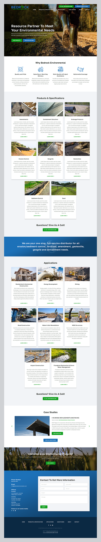 Bedrock Environmental // Web Design containment drainage environmental environmental service environmental solution environmental web design erosion service company web design