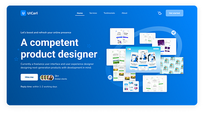 Landing Page Hero Section carl nunag design designer hero hero section landing landing page personal portfolio portfolio product designer ui ui design uicarl user experience user interface ux ux design web website