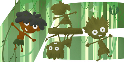 Jungle Boy art book illustration character design children childrens book color concept design digital art digital illustration digital painting illustration jungle jungle boy kid shapes