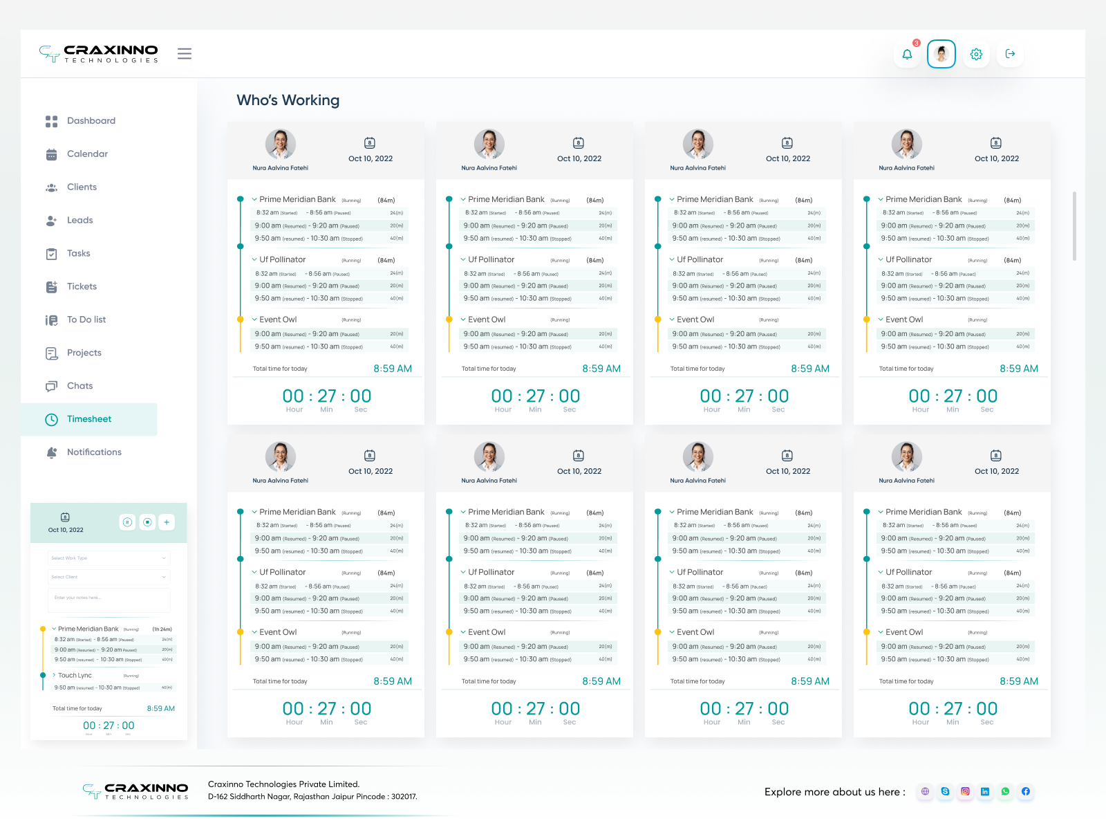 Tracker Page Design by Craxinno Technologies Private Limited. on Dribbble