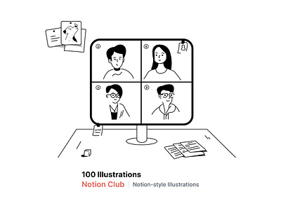 Notion Club - Overflow Design figma free freebie illustration notion notion illustration notion template sketch svg vector